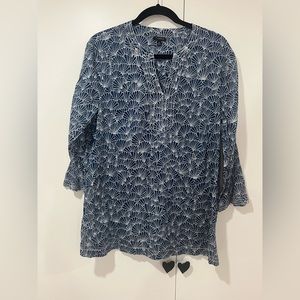 Navy/White Print Lightweight Tunic